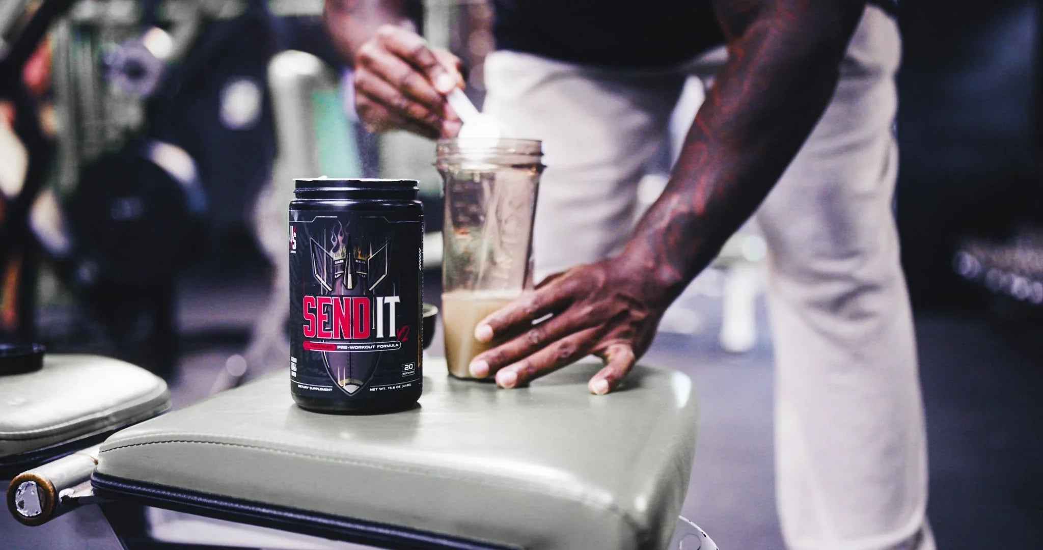 SEND IT being scooped pre workout