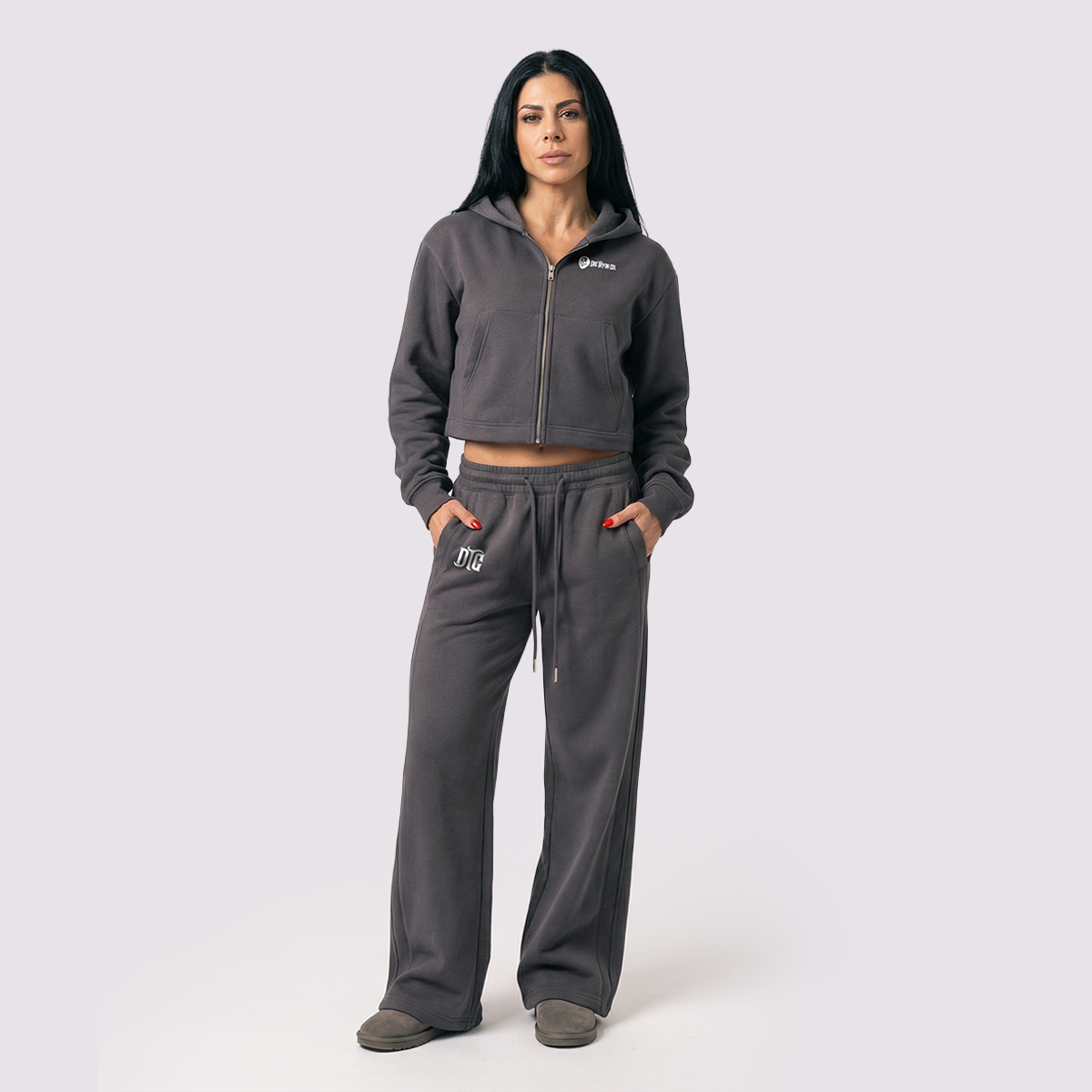 Crop Hoodie and Baggie Jogger Combo